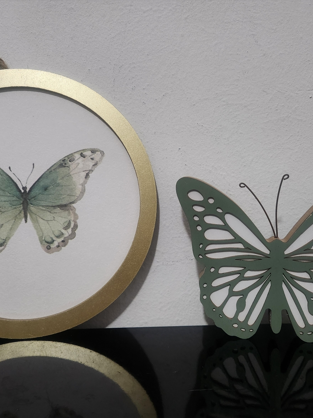 Green & Gold Butterfly Wall Art Set by